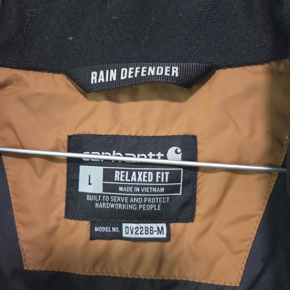 Carhartt Men's Rain Defender Tan Quilted Vest - Picture 3 of 3